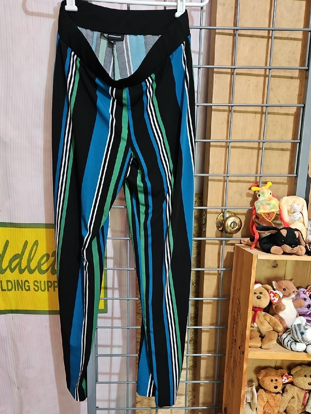 INC International Concepts Striped Leggings in Black, Green, Gray